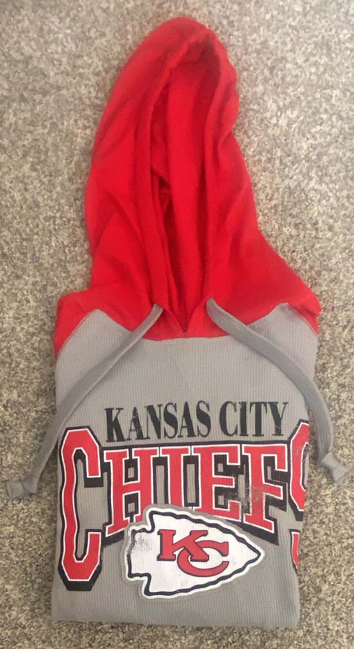 CSA Kansas City Chiefs Hoodie Size M Gray Red Long Sleeve Thermal Pullover